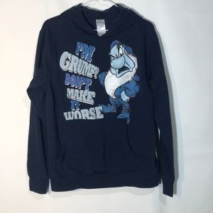 Disney Blue Pull Over Hoodie Top Size Small